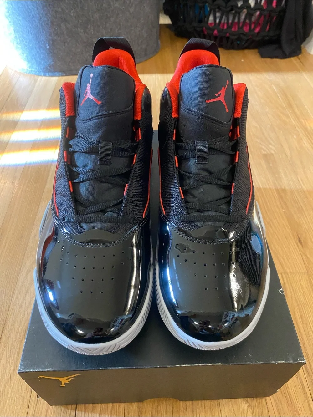 Jordan Men's Black and Red Basketball Shoes